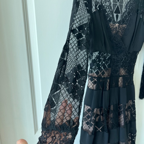Bebe Black Lace Bodycon Dress – Sheer Panel Detail - Picture 11 of 11